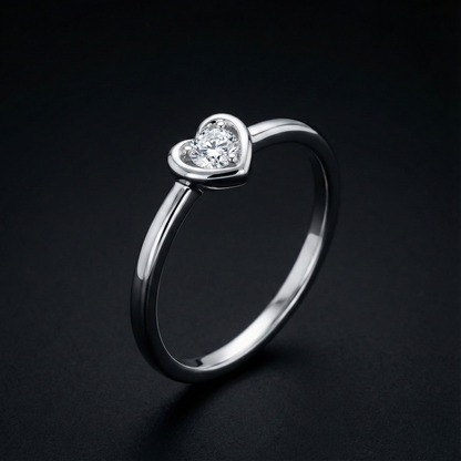 Single Heart Diamond Ring Orilucent