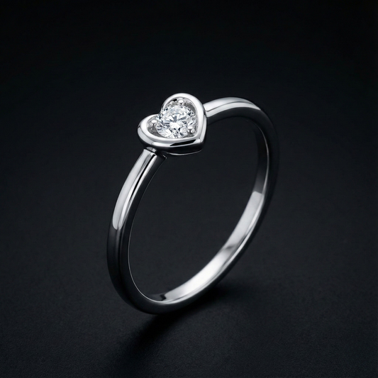 Single Heart Diamond Ring Orilucent