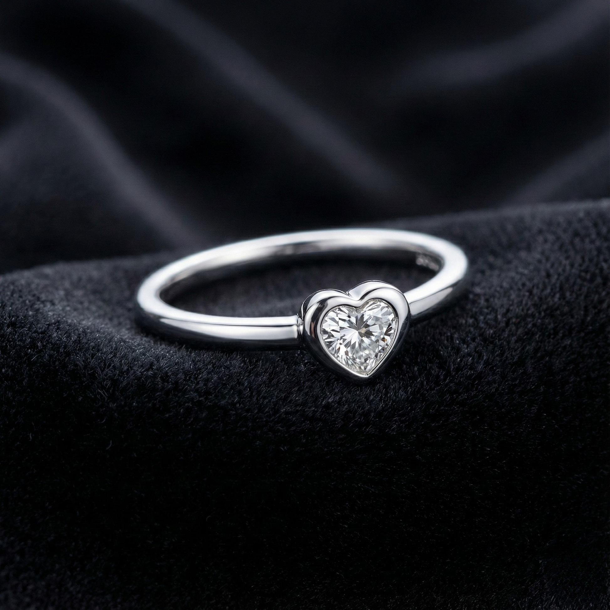 Single Heart Diamond Ring Orilucent