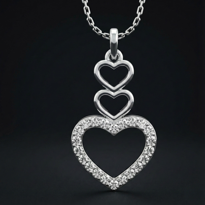 Triple Heart Diamond Pendant Orilucent