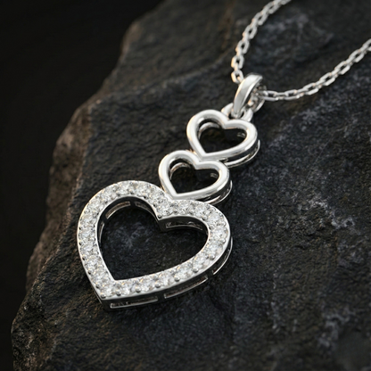 Triple Heart Diamond Pendant Orilucent