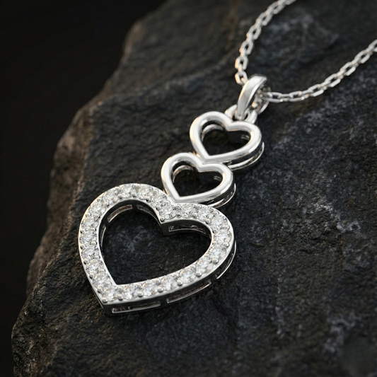 Triple Heart Diamond Pendant Orilucent