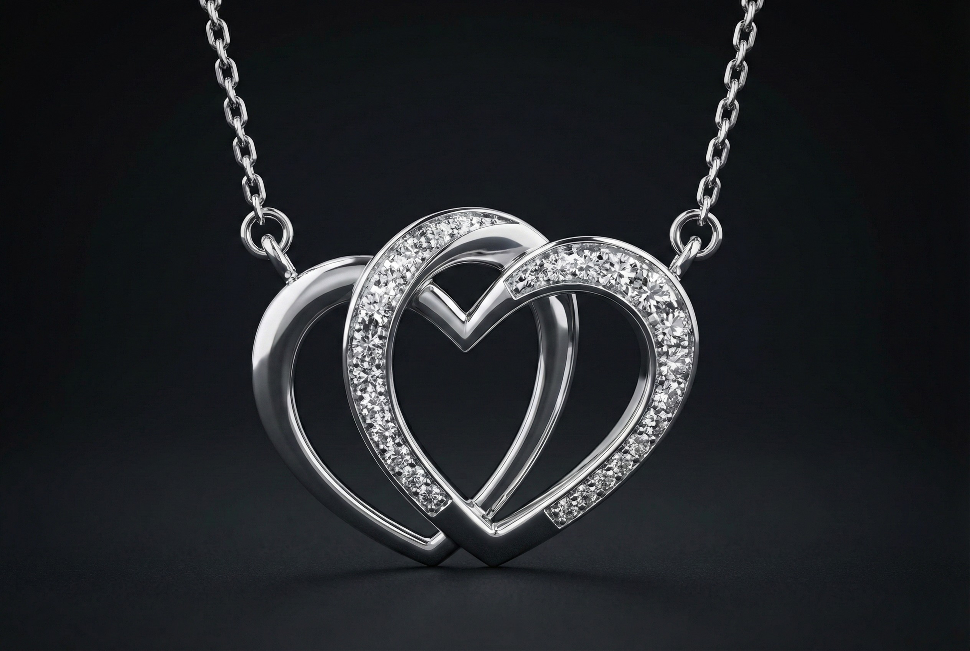 Dual Heart Diamond Pendant Orilucent