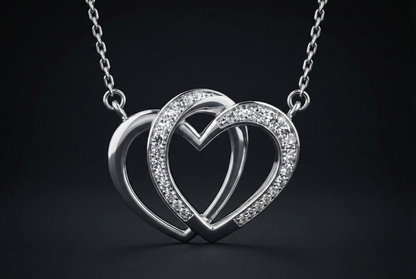 Dual Heart Diamond Pendant Orilucent