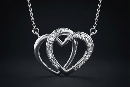 Dual Heart Diamond Pendant Orilucent