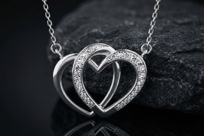 Dual Heart Diamond Pendant Orilucent