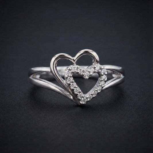 Interlinked Heart Diamond Ring Orilucent