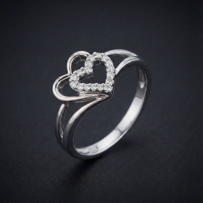 Interlinked Heart Diamond Ring Orilucent