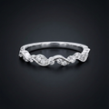 Wave 925 Silver Diamond Ring with Lab-Grown Diamonds