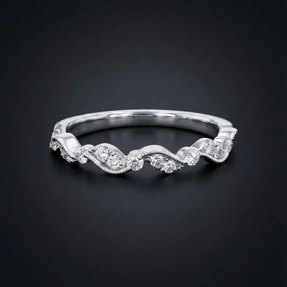 Diamond Wave Band Ring Orilucent