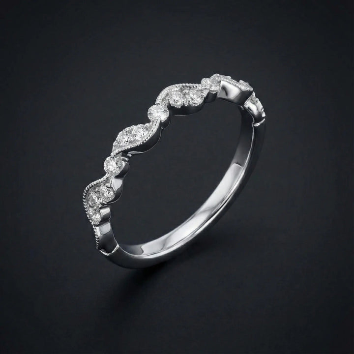 Diamond Wave Band Ring Orilucent