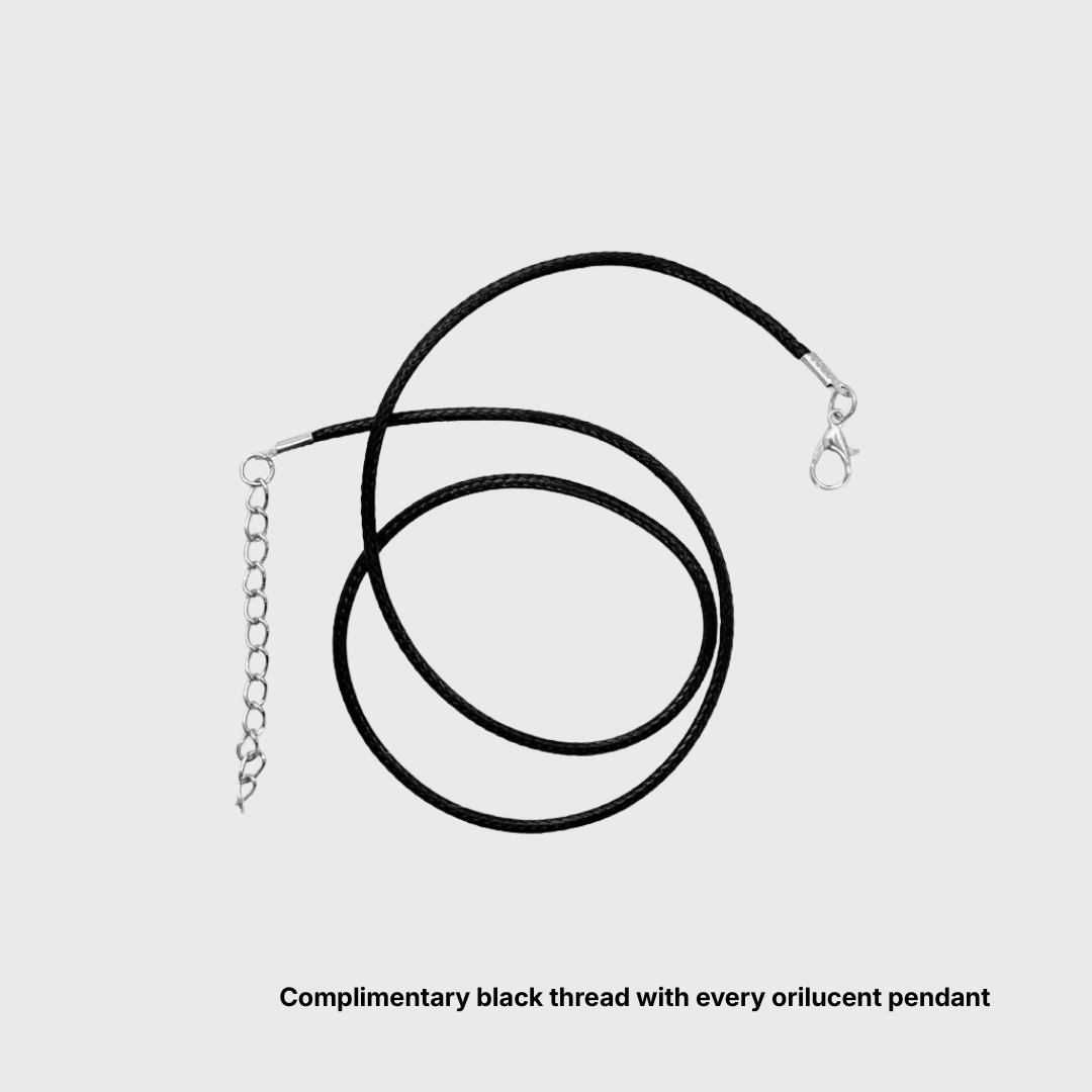 Orilucent black thread with every orilucent pendant